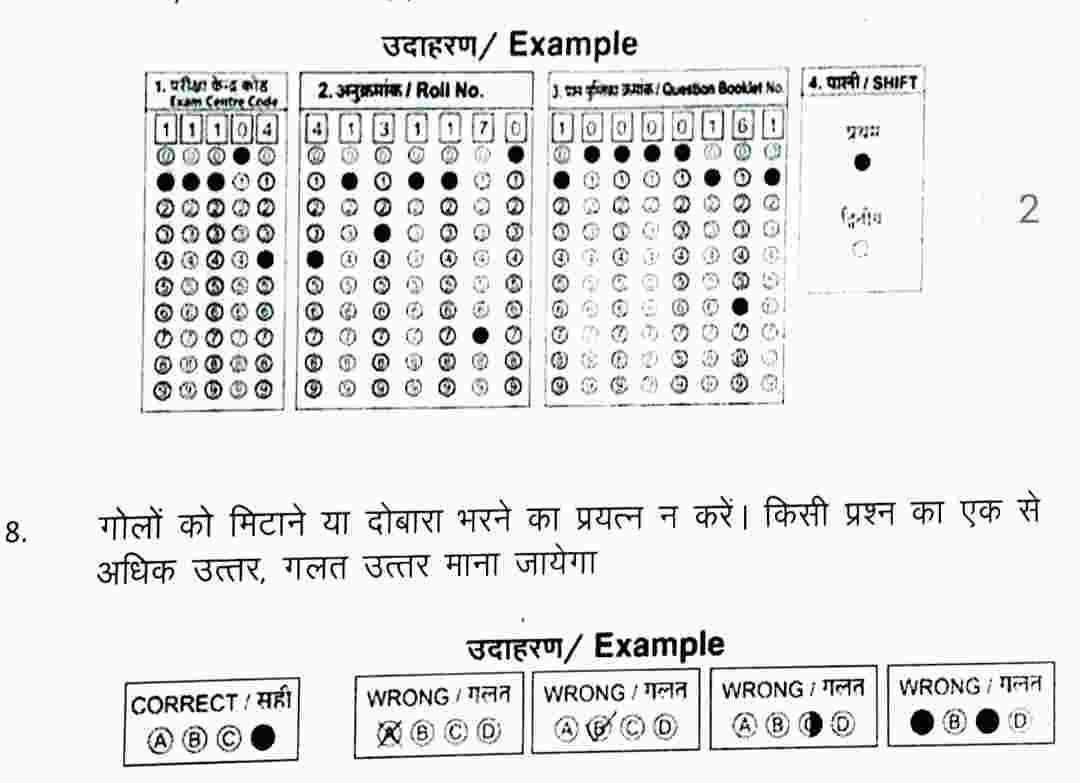  OMR Sheet Admit Card UP  Police 2024